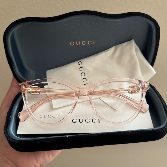 NWOT Gucci Pink Transparent Prescription Glasses - Picture 1 of 9